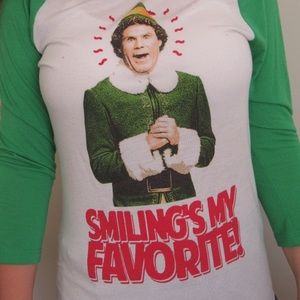 Girls Elf “Smiling’s My Favorite” long sleeve tee